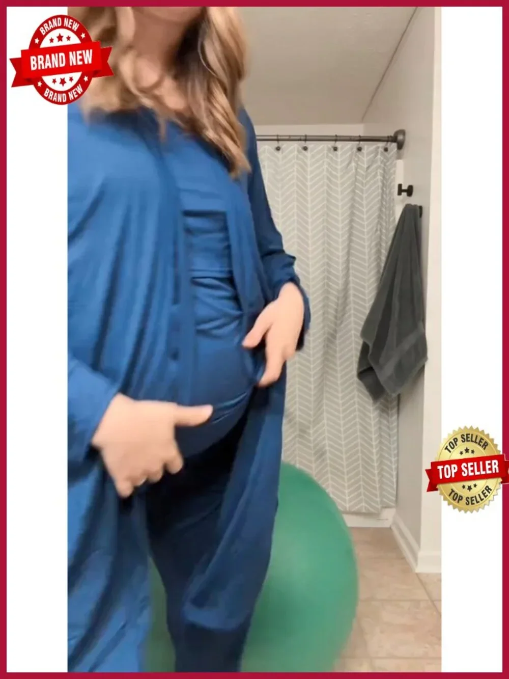 Maternity Nursing Robe Set 3 Pcs Postpartum Pajamas Breastfeeding Labor